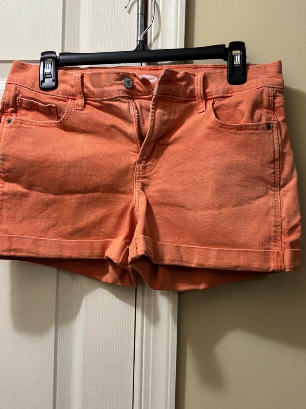 Old Navy Boyfriend Shorts Women's Size 4 Orange Denim 29X2.5